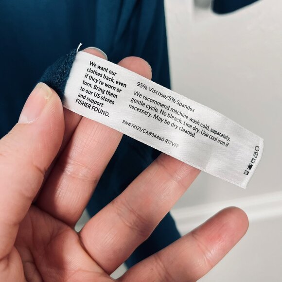 Eileen Fisher Dark Teal Scoop Neck Knit Viscose & Spandex Blend Tunic Top Sz. L - Picture 3 of 8